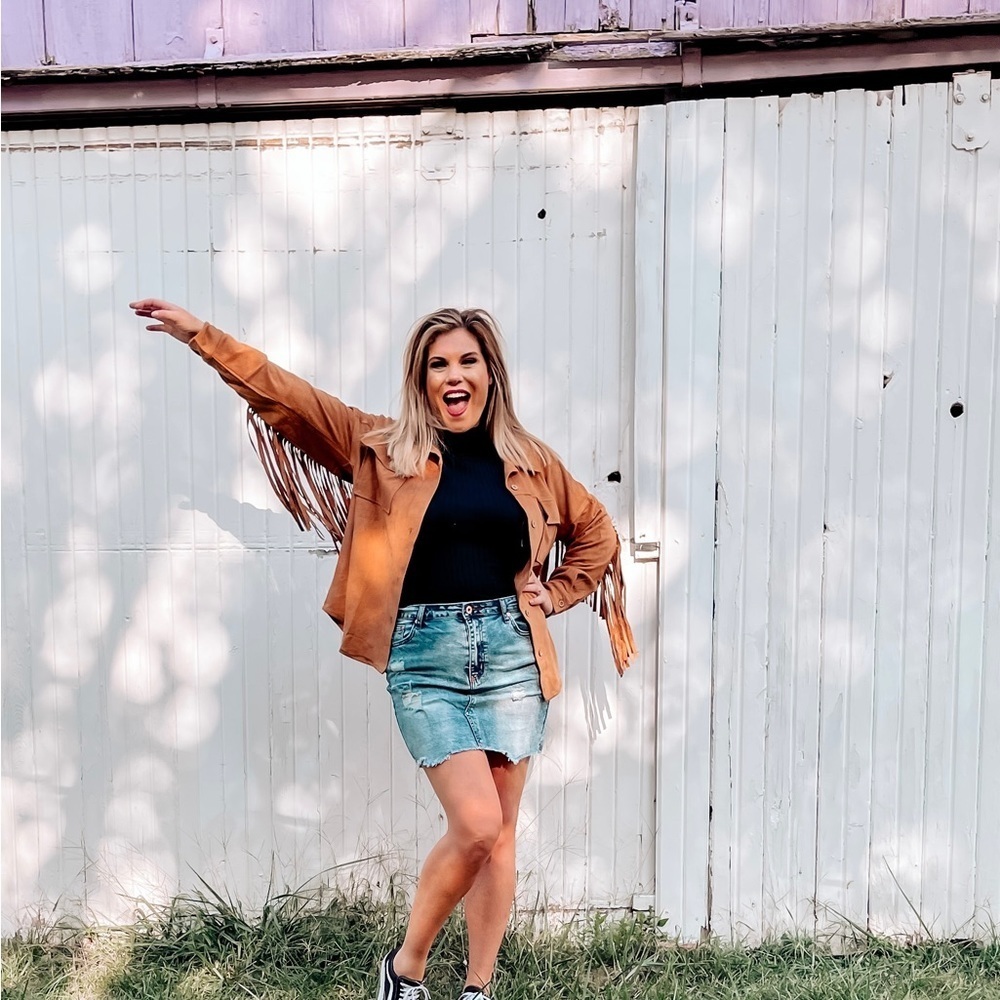 Stretch Denim Skirt - Picture 5 of 9